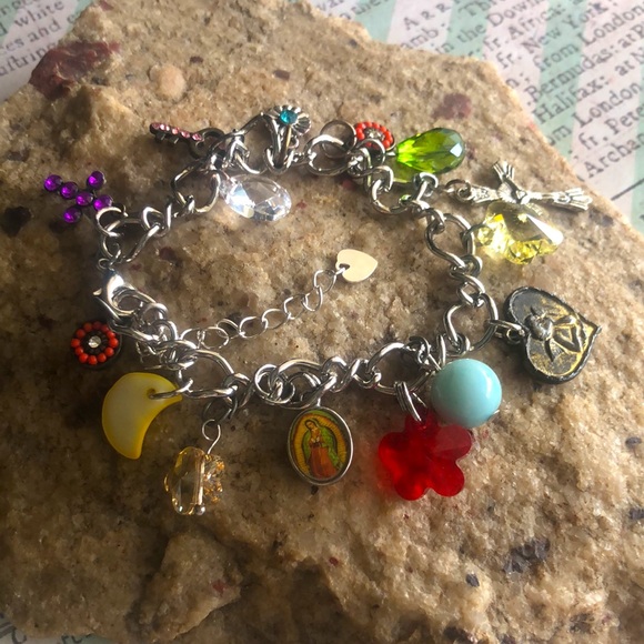 SWAROVSKI CRYSTAL ELEMENTS FLOWER & ANGEL CHARM BRACELET or NECKLACE!🌹🎀✨🌟 - Picture 3 of 7